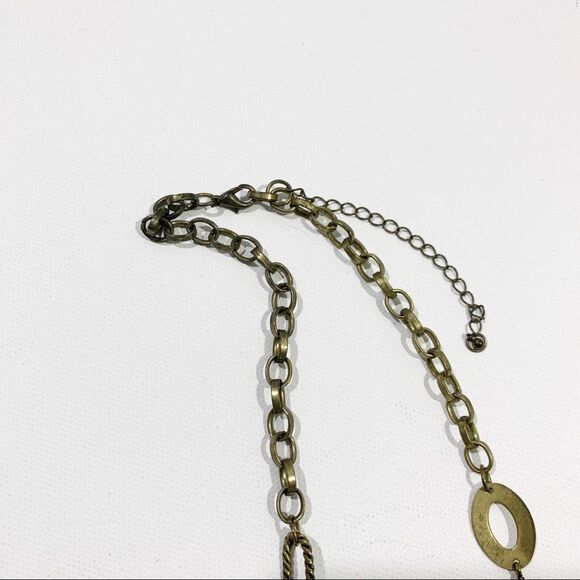 NECKLACE Gold Tone Multi Style Asymmetrical Chain - Picture 5 of 7